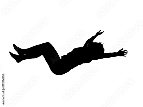 Silhouette of a person jumping in air