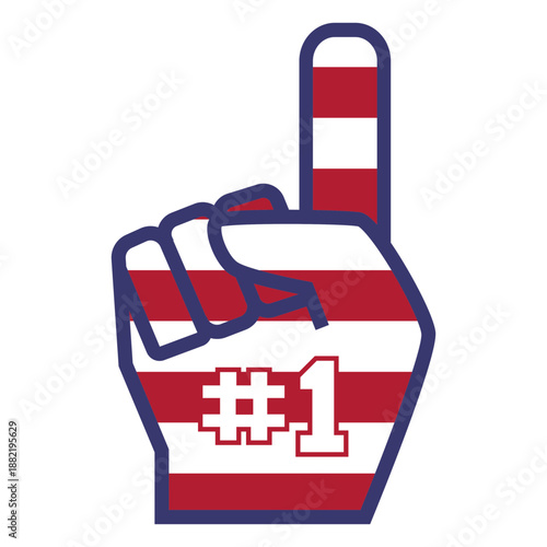 America number one foam finger flat
