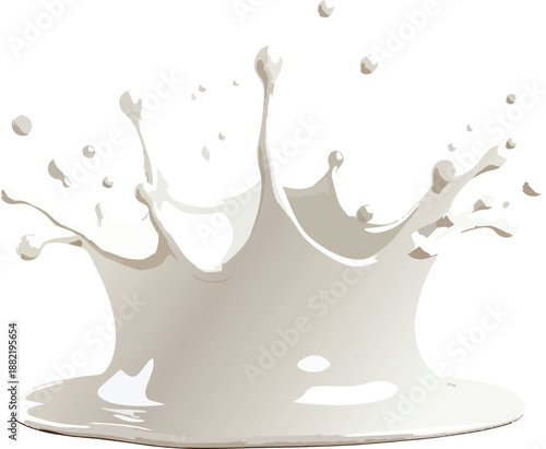 Milk Splash Crown Frozen in Motion, Minimal Food Photography, Artistic Liquid Concept