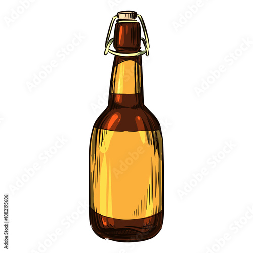 Alcohol bottle drawn