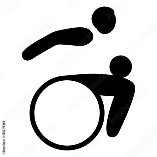 Wheelchair rugby paralympics silhouette