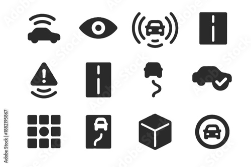Icon cells vector minimalist autonomous block balanced icons gradients optional corners background