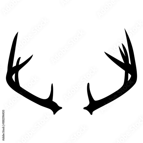 Whitetail deer antler silhouette
