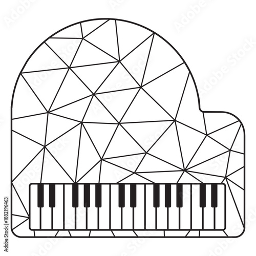 Low poly piano stroke piano