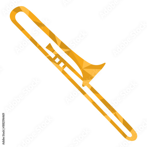 Low poly trombone colored