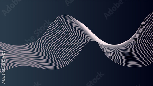 White wavy lines on dark blue background