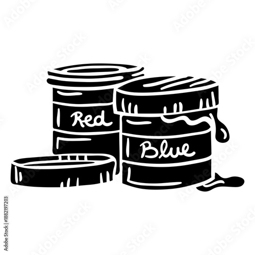 Hand drawn paint can black