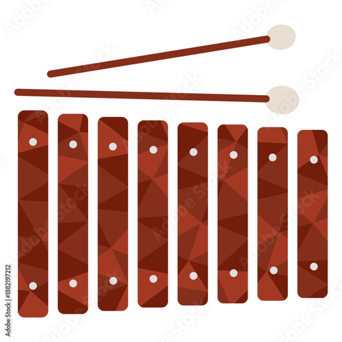 Low poly xylophone colored