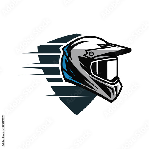 Motocross Helmet Mascot Logo Design