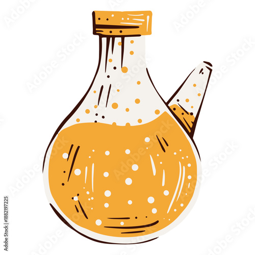 Lab flask hand drawn