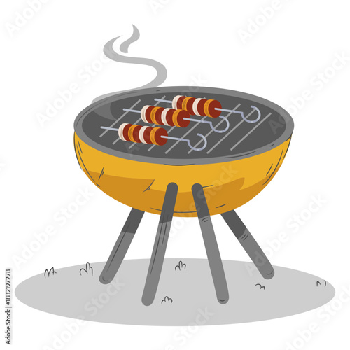 Skewer round bbq grill