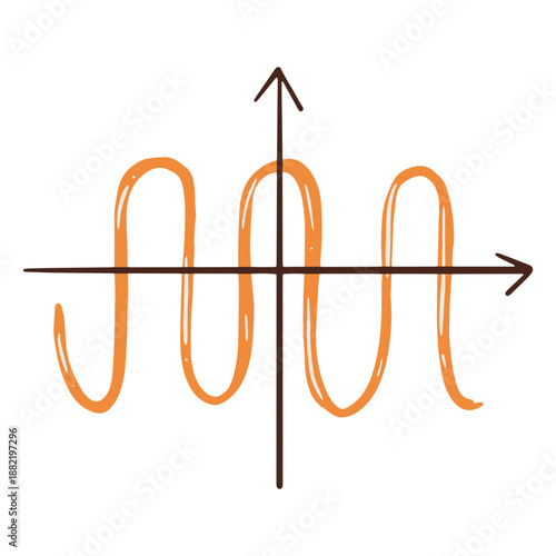 Cosine math function hand drawn element