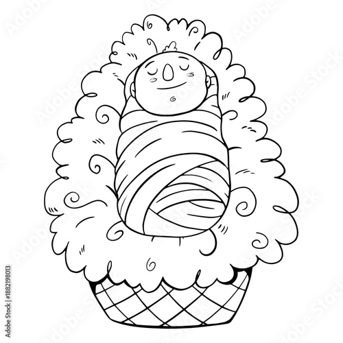 Baby jesus hand drawn