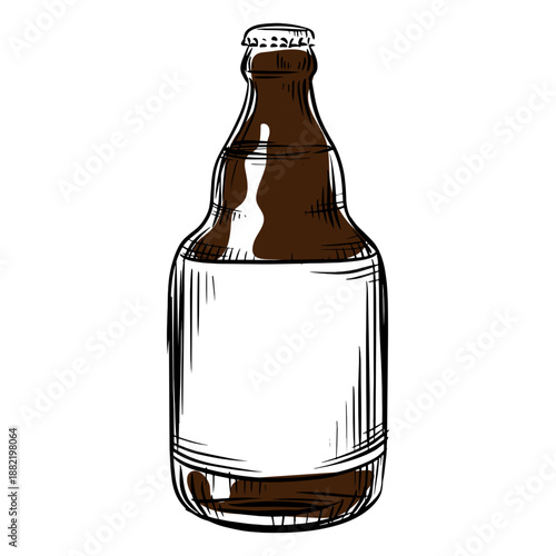 Beer bottle drawn