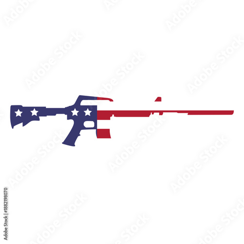 Usa flag in gun flat