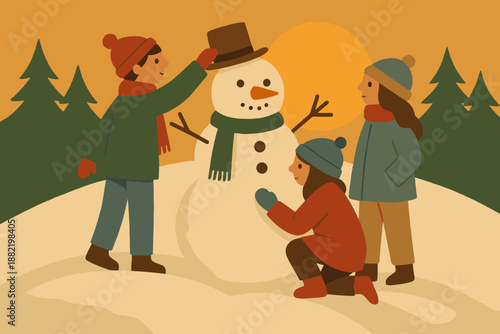 Simple no snowman digital chinese style text flat icon vector building typography