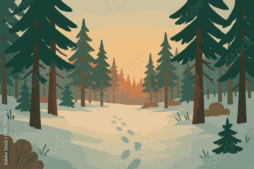 Punctuation vector numbers no workstation flat morning style forest modern winter text