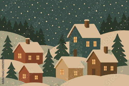 Vector full icon bubbles tools speech snowy serenity text numbers chinese village