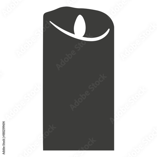 Burned wide pillar candle silhouette
