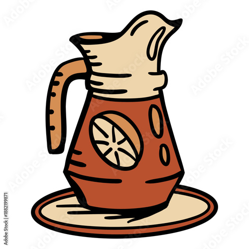 Hand drawn jug lemonade beverage