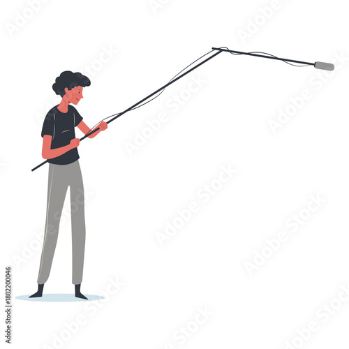 Boom operator character illustration
