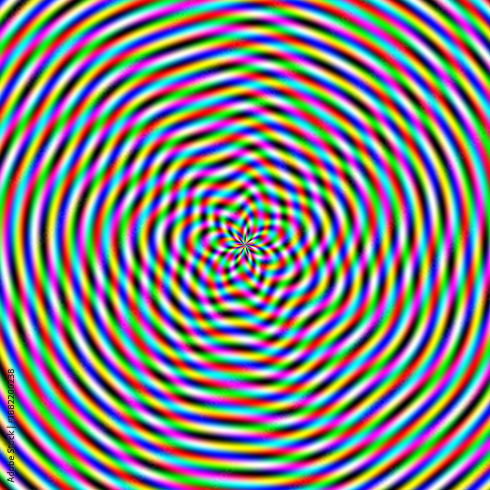 Naklejka premium vibrant psychedelic hypnotic spiral pattern colorful abstract