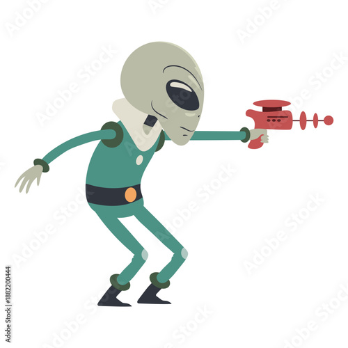 Alien shooting gun character