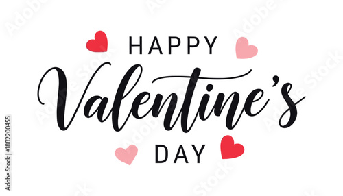 Happy valentine's day greeting card with hearts