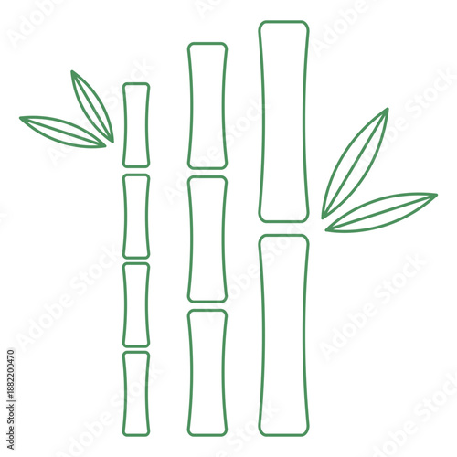 Grass bamboo plant leaves stroke