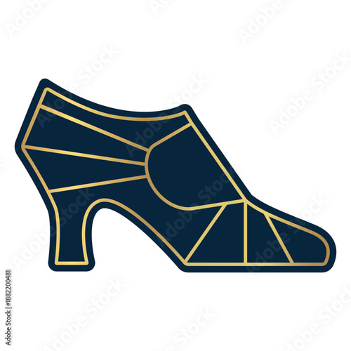Geometric women high heel profile gold