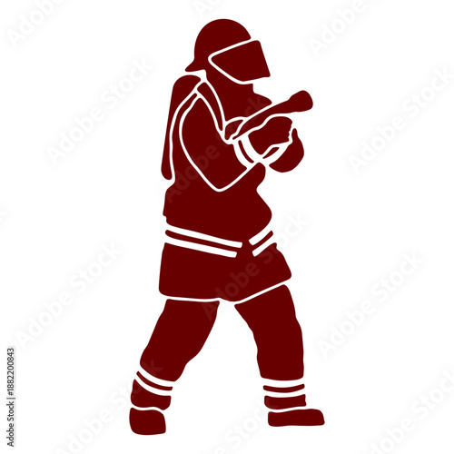Helmet firefighter silhouette
