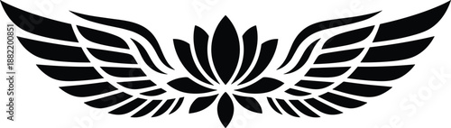 Stylized wings with floral design