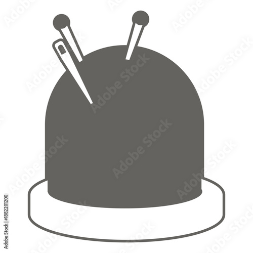 Pin cushion needles grey icon