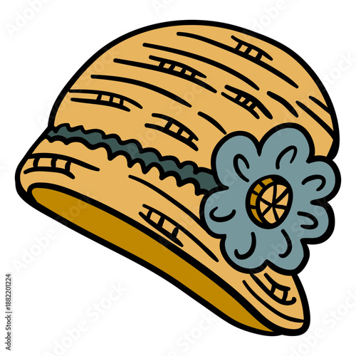 Women cloche hat illustration