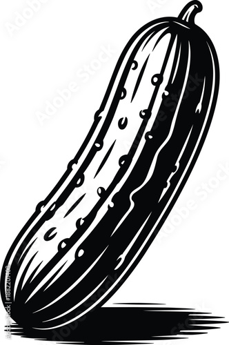 Black and white pickle illustration