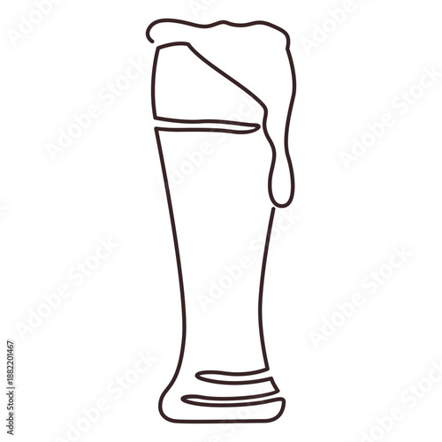 Weizen beer glass line drawing