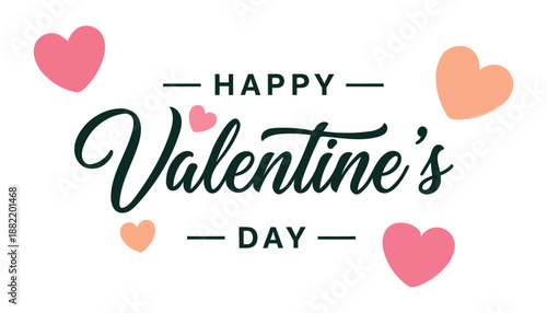 Happy valentine's day greeting with hearts