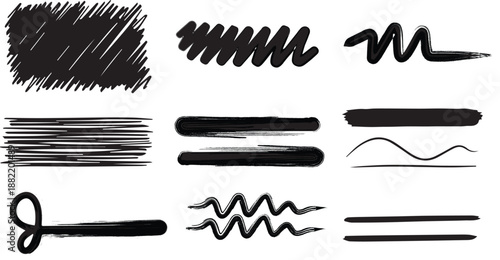 marker scribble line set vector eps