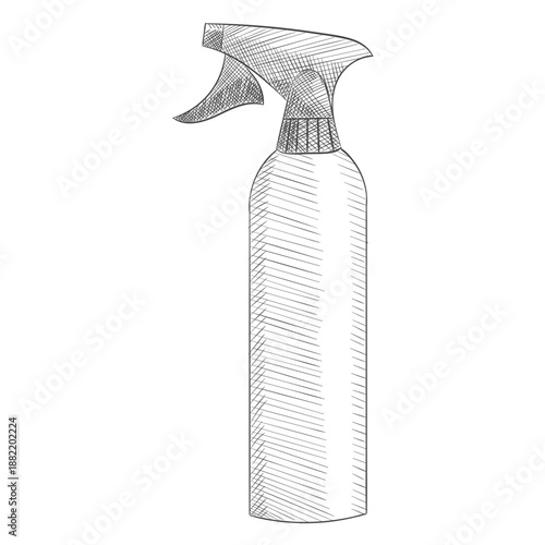 Spray bottle hand drawn