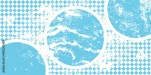 Texture with blue and white rhombus. Seamless banner for Bayern fabric. Vector Oktoberfest Bavarian pattern.