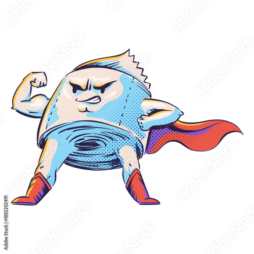 Superhero toilet paper character