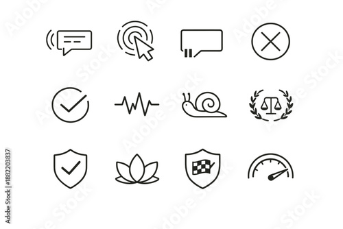 Cue throttled interaction seal image snail delay simple generation vector icon animation