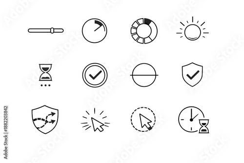 Vector semantic linear icon certainty generation image state clarity circular readiness simple
