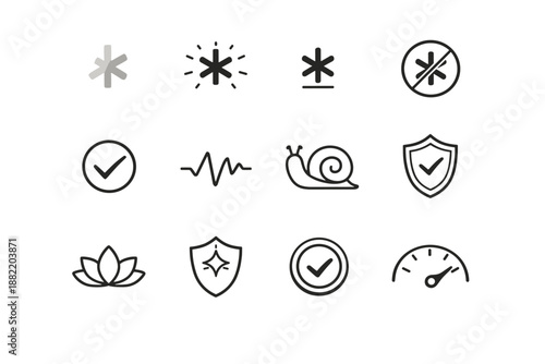 Generation interaction warning simple vector snail seal icon badge mark image motion