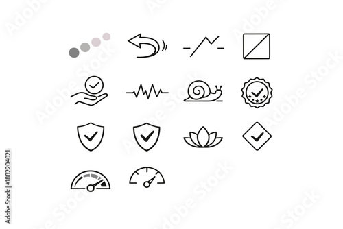 Badge vector motion minimalist seal jank icon interaction calm performance disabled set