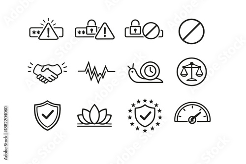 Icon reduced simple performance calm outline vector generation image cue zigzag badge