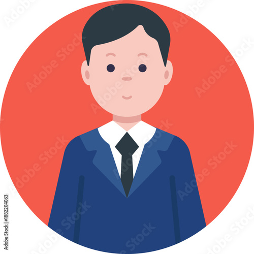 A professional male figure symbolizing an employee who has achieved career advancement or a higher position within a company.