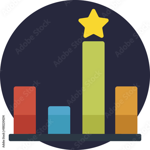 A bar chart icon representing career growth, performance tracking, and professional progress.