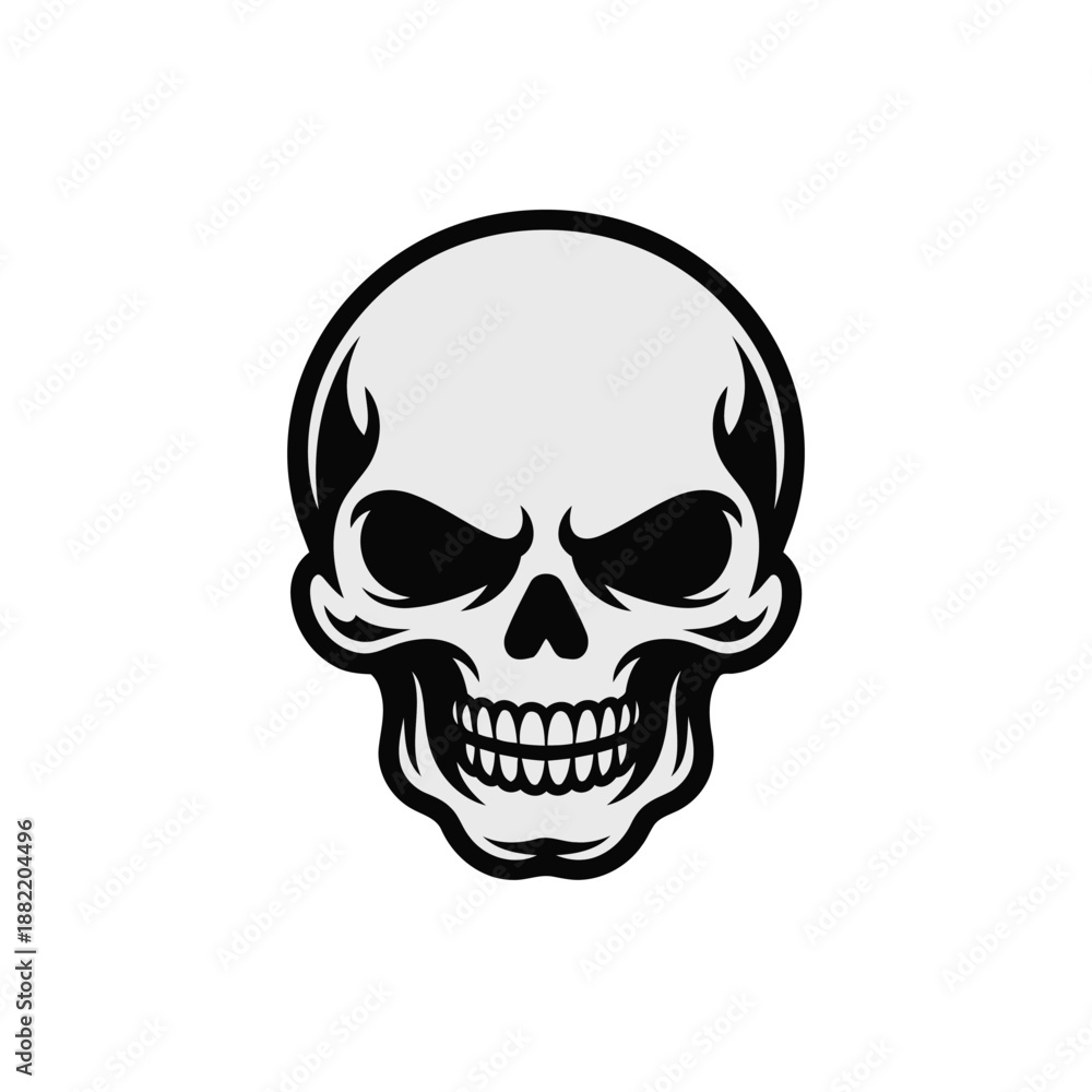 Fototapeta premium Human skull mascot silhouette