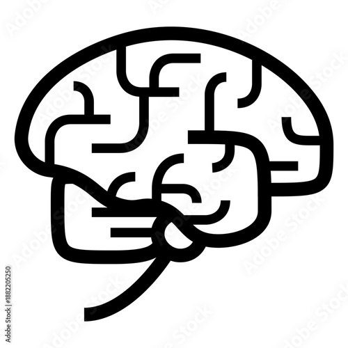 Geometric angular simple stroke brain